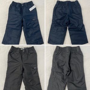 2 Pairs Old Navy Snow Pants - Gray and Navy Blue Size 12-18 Months NWT
